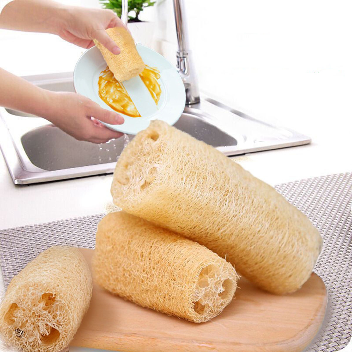 Body Loofah Natural - قطعة واحدة من إسفنجة اللوف الطبيعية