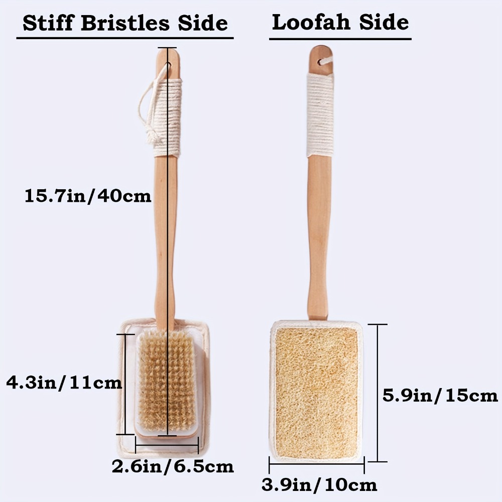 فرشاة استحمام بمقبض خشبي طويل، - مراجعة Body Loofah Natural وسعره